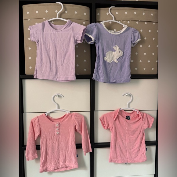 Great condition Pink and Purple KicKee T-Shirts Set (3-6 mo) - Picture 1 of 2